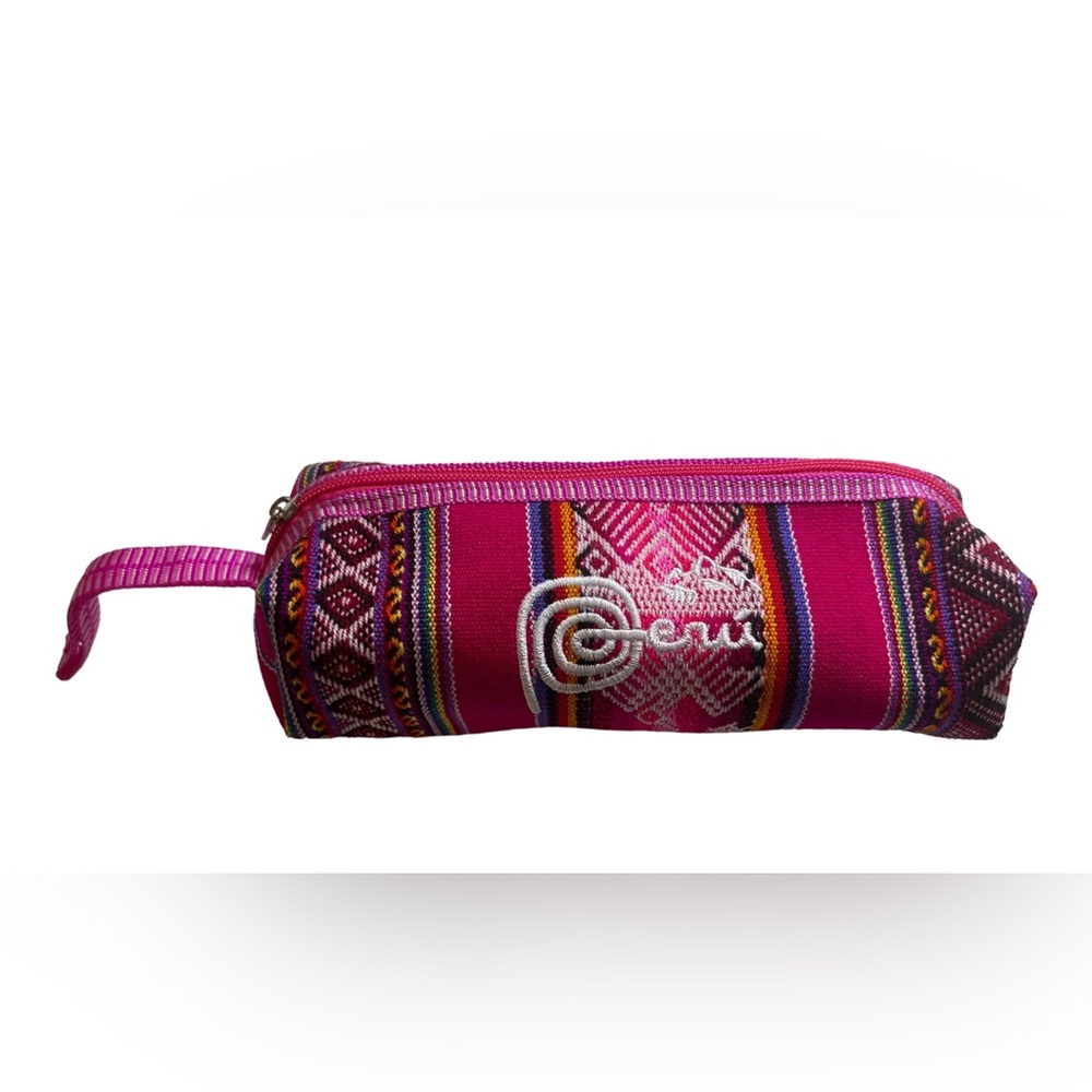 New Unique Colorful Zip Pouch Boho Peruvian Handmade Ethnic
